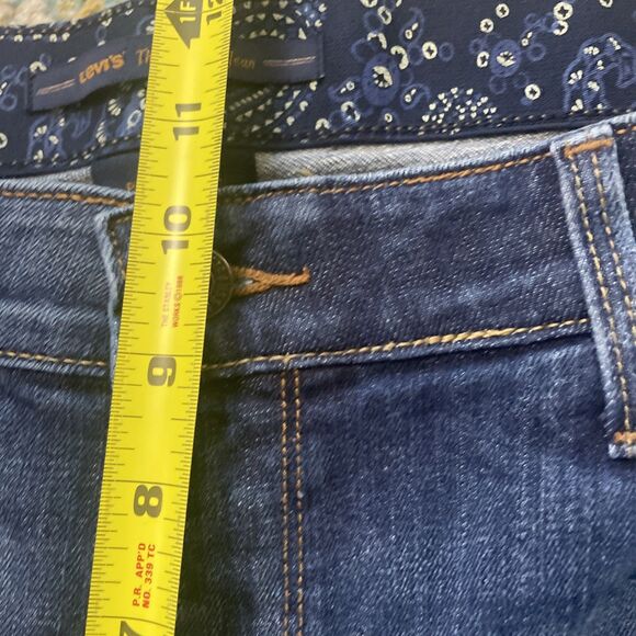 LEVI'S Boot Cut 525 Perfect Waist Stretch Jeans Blue Size 14 Light Distressing - Picture 7 of 11